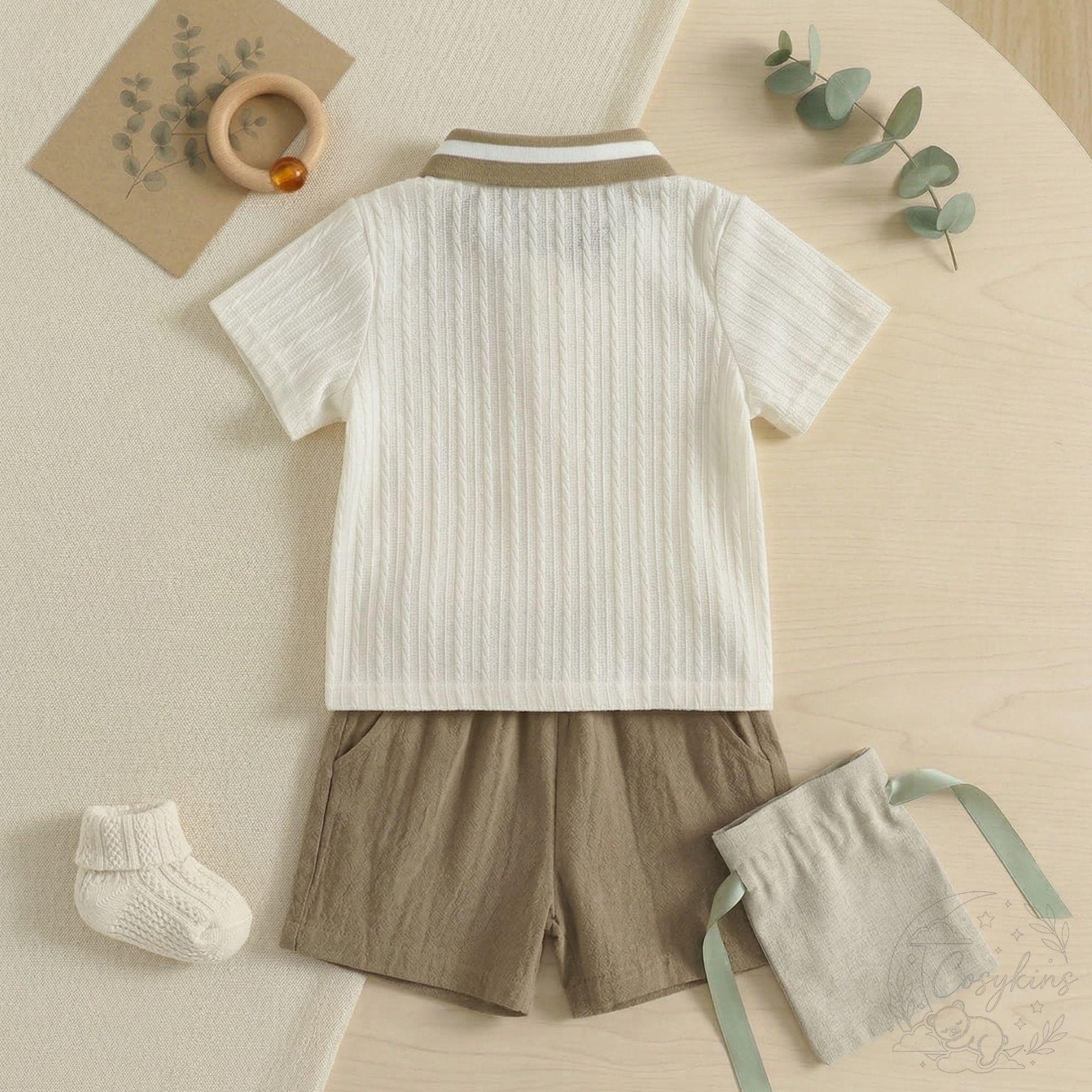 Nesta Baby Premium Artisan Bear Romper - Faux Two-Piece Casual Baby Jumpsuit
