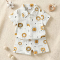 Nesta Baby Premium Little King Lion Muslin Set - 2-Piece Cartoon Baby Shirt & Shorts Outfit